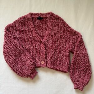 Forever 21 Textured Burgundy Cardigan